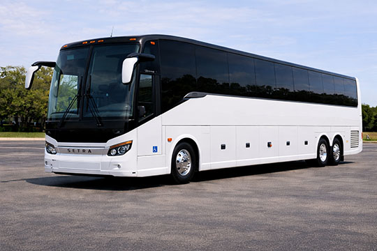 56-passenger charter bus available for charter in Boulder, CO